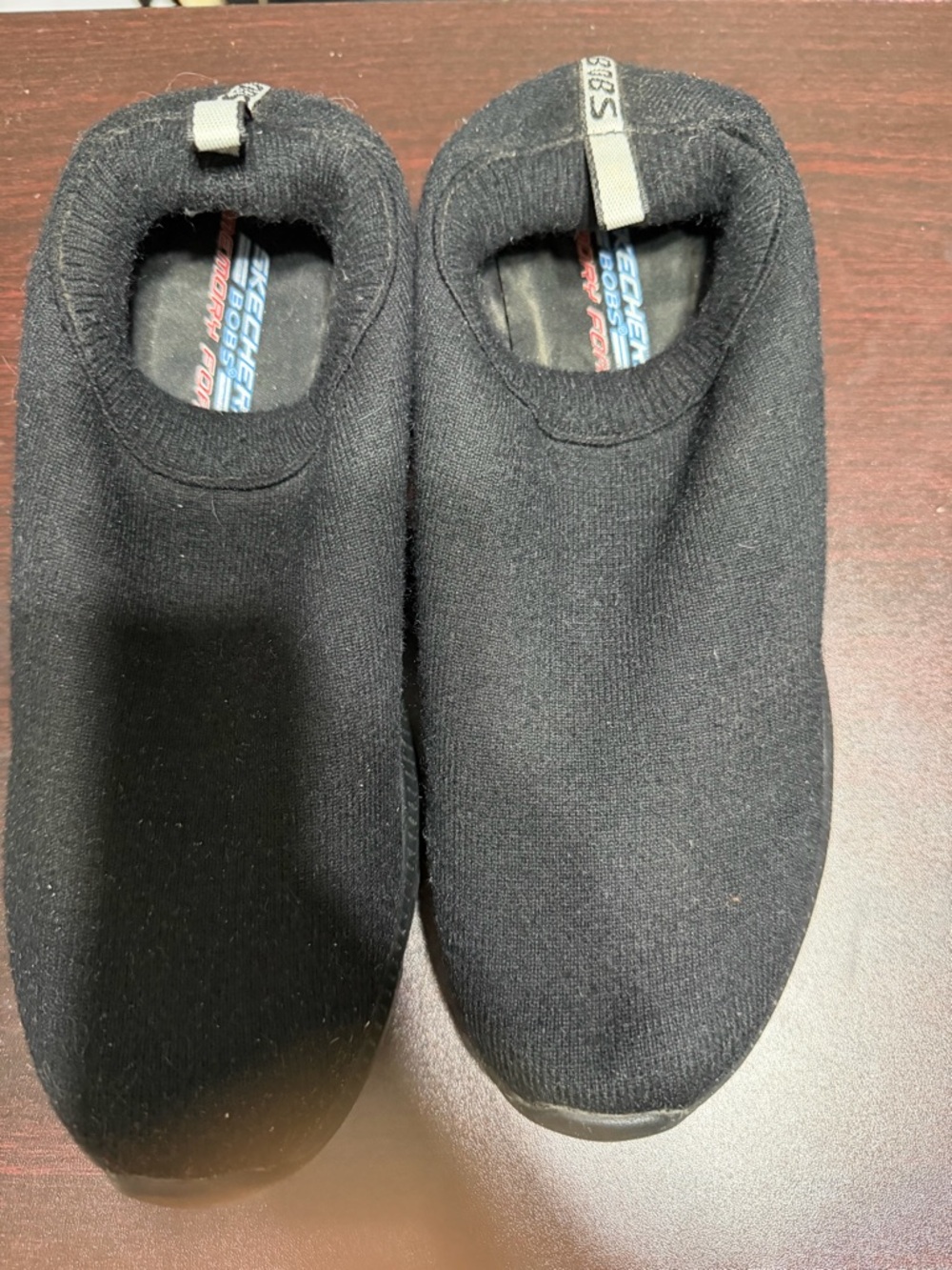Skechers Black Knit Slip-On Cozy Casual Shoes